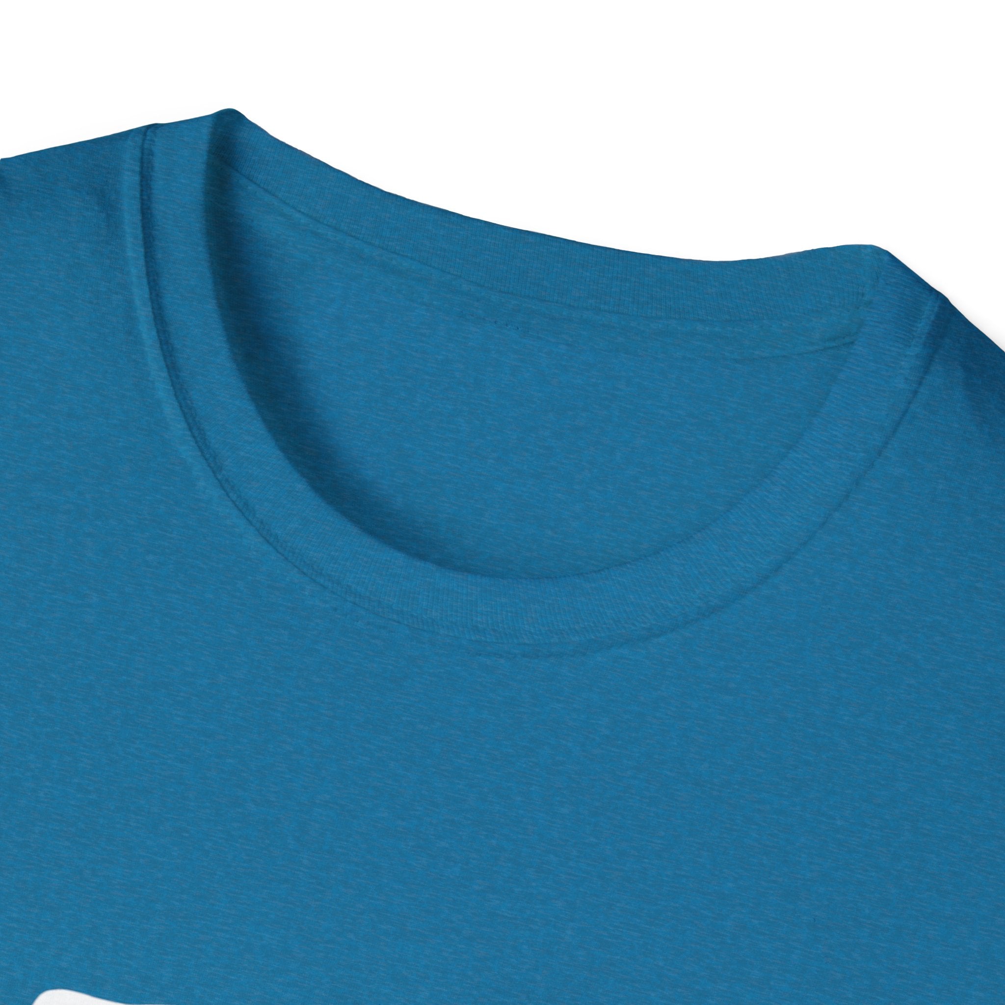 Teal T-shirt crewneck close-up