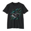 Black short-sleeve T-shirt with “PADDLE ON” kayak graphic on the front