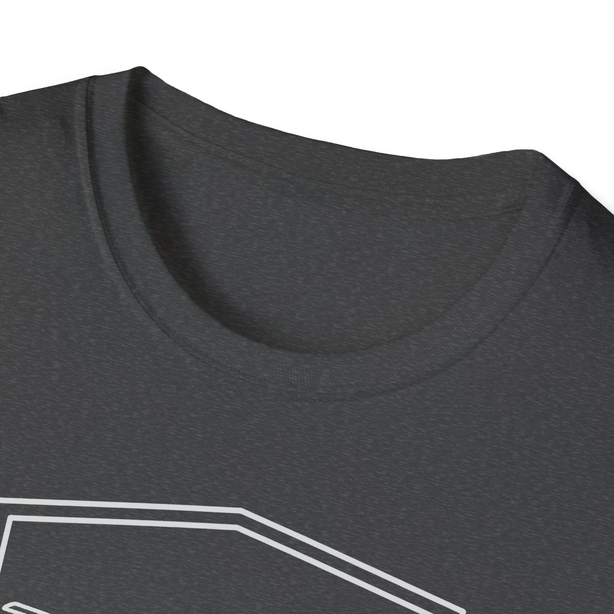 Dark heather rescue helicopter T-shirt with crew-neck and partial white graphic