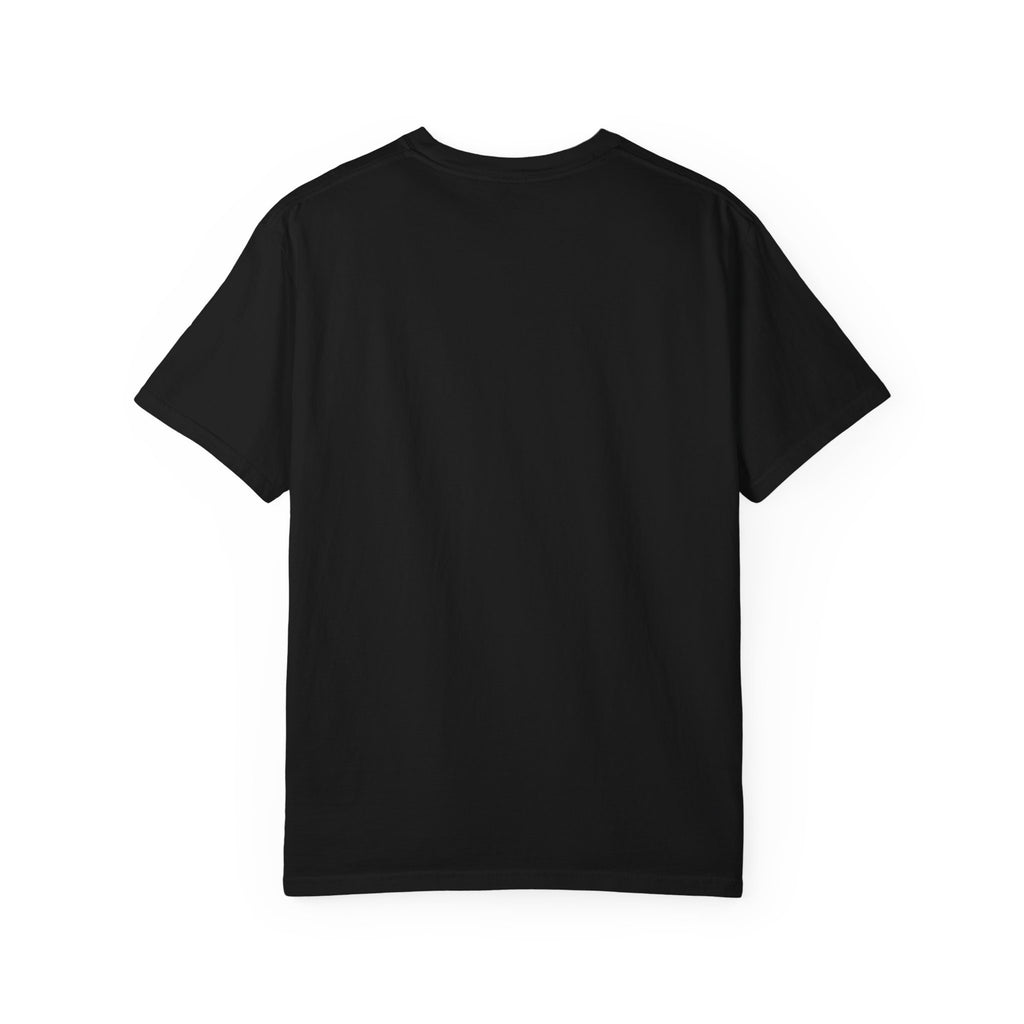 Solid black T-shirt, plain back view