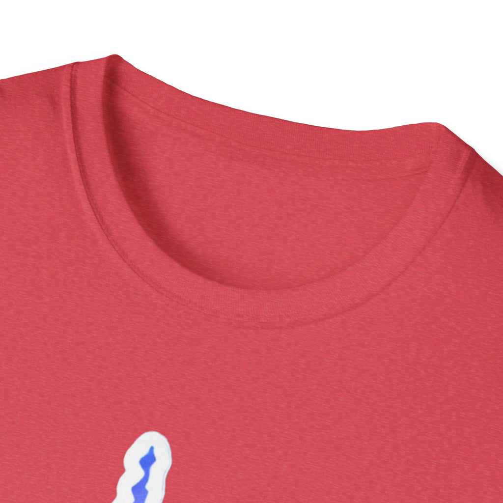 Heather Red T-shirt, crew neck; partial West Virginia silhouette graphic