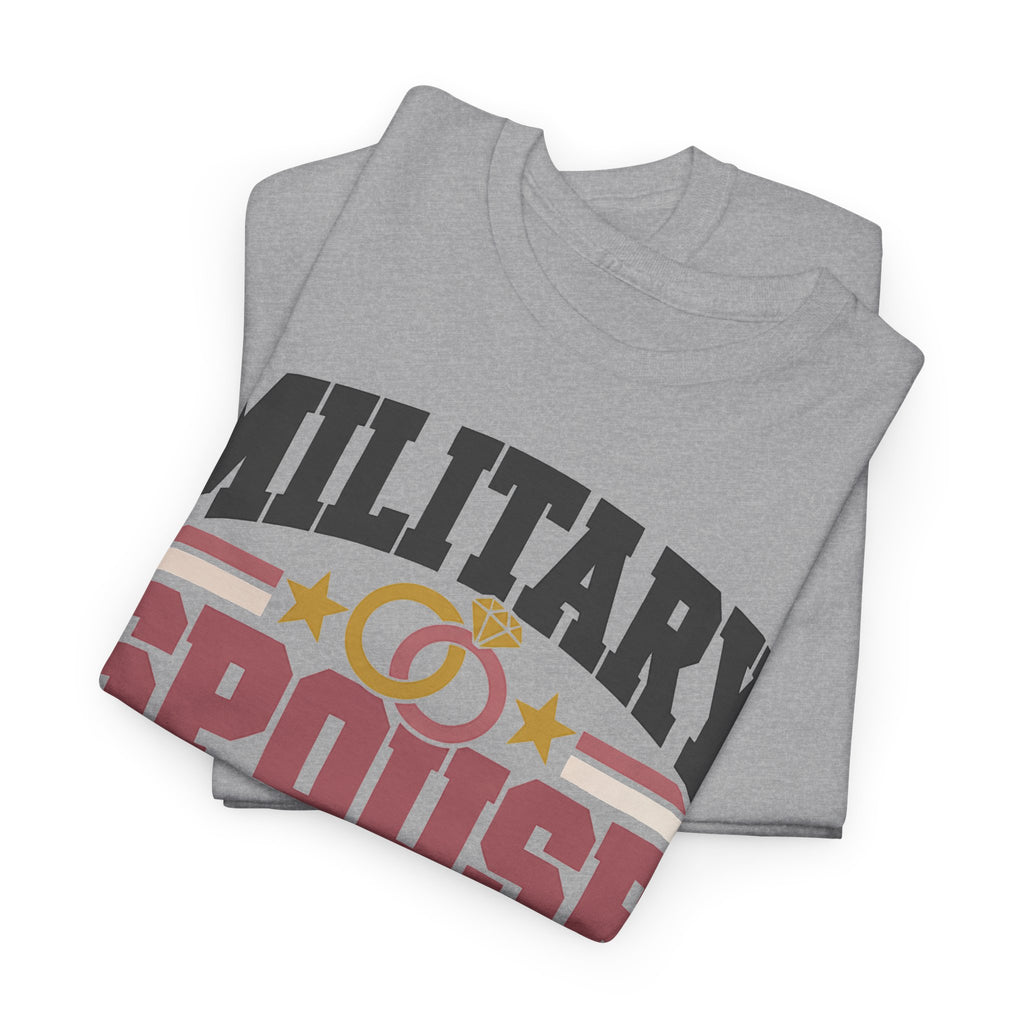 Heather gray crew-neck graphic T-shirt with retro patriotic text and stars