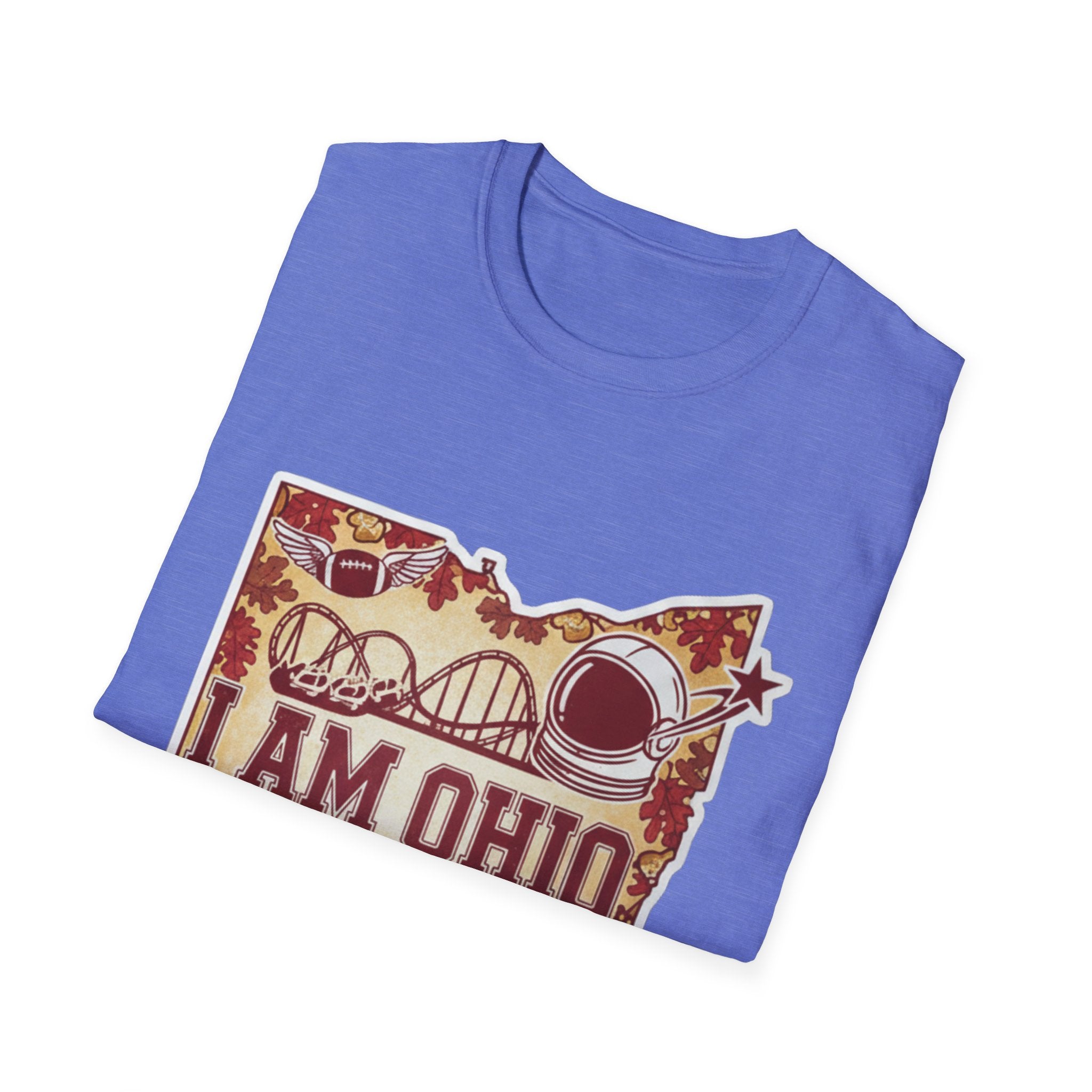 I Am Ohio T-Shirt, blaues Shirt mit I AM OHIO Landmark-Graphic
