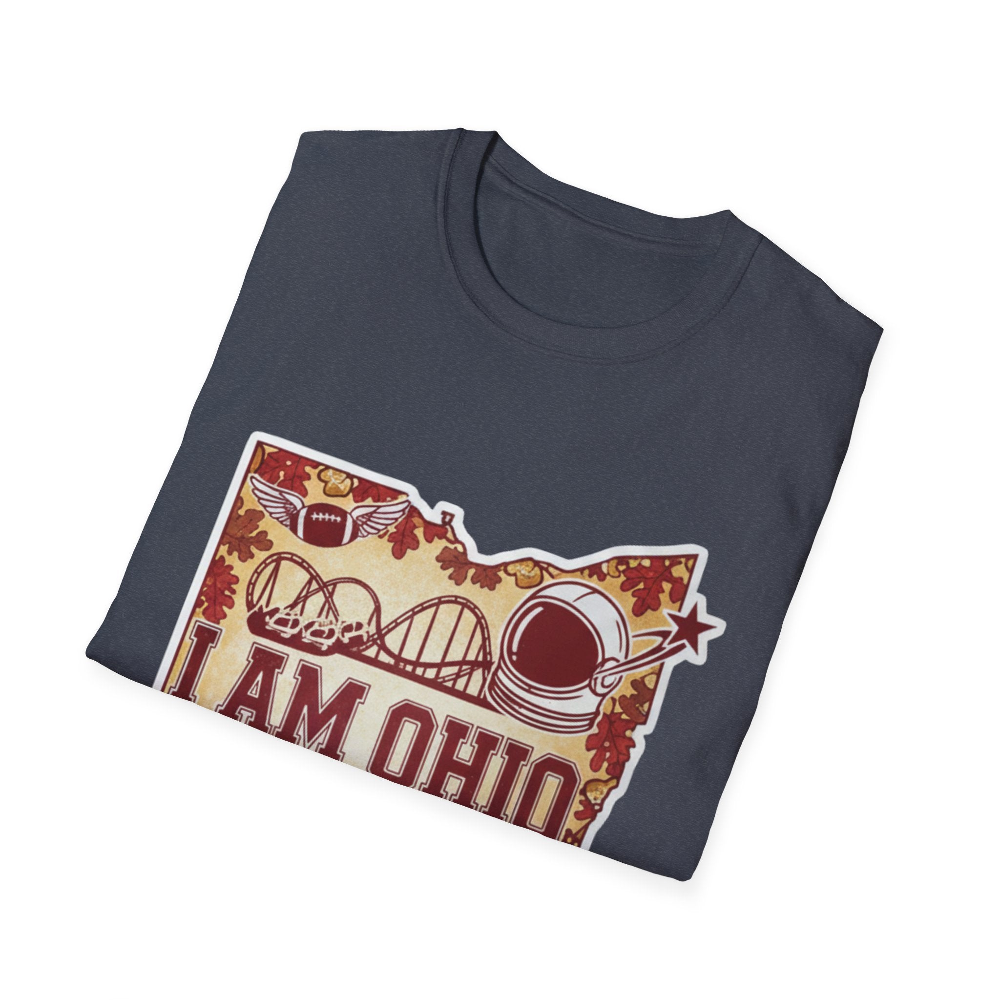 I Am Ohio T-Shirt, navyblaues Shirt mit I AM OHIO Landmark-Graphic