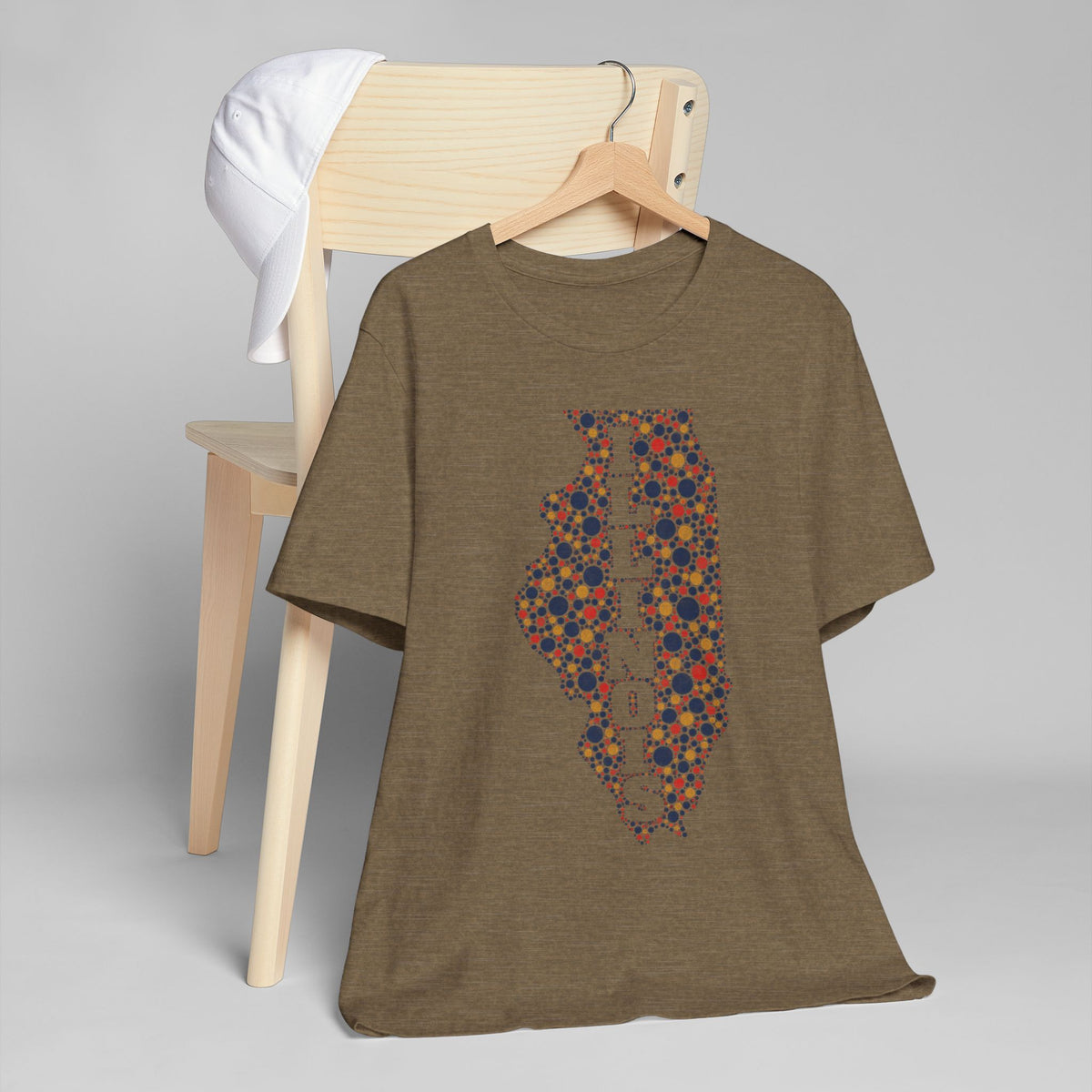 Illinois State Floral Polka Dot T-Shirt | Illinois Outline Graphic Tee