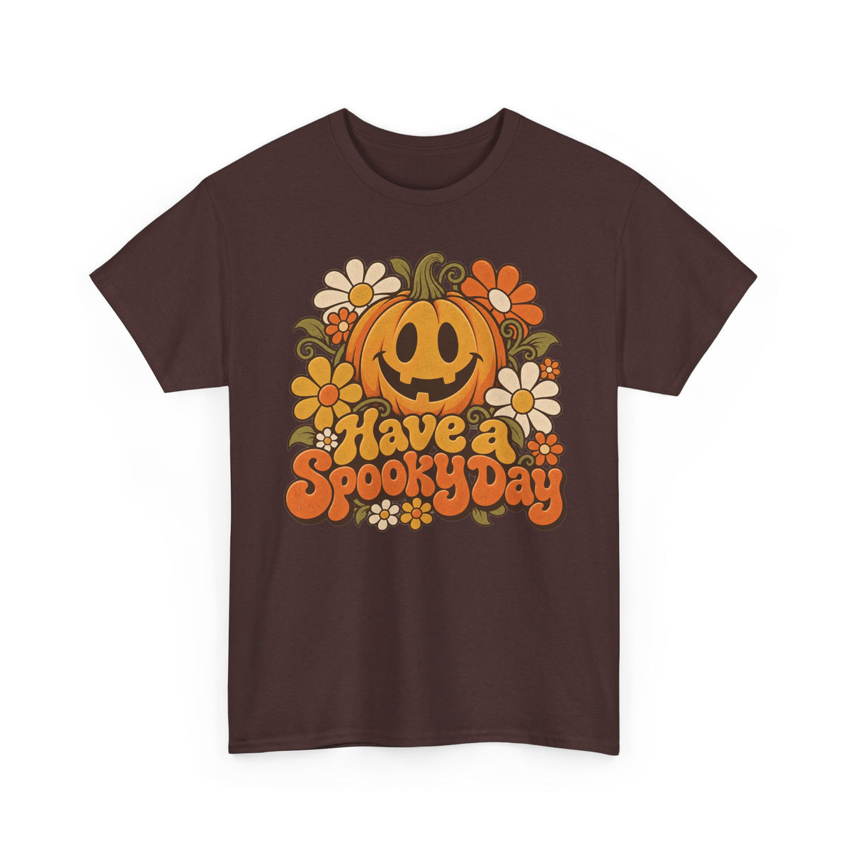 Have a Spooky Day Retro Pumpkin T-Shirt, Groovy Floral Jack O Lantern Halloween Shirt for Women and Men, Fall Teacher Tee
