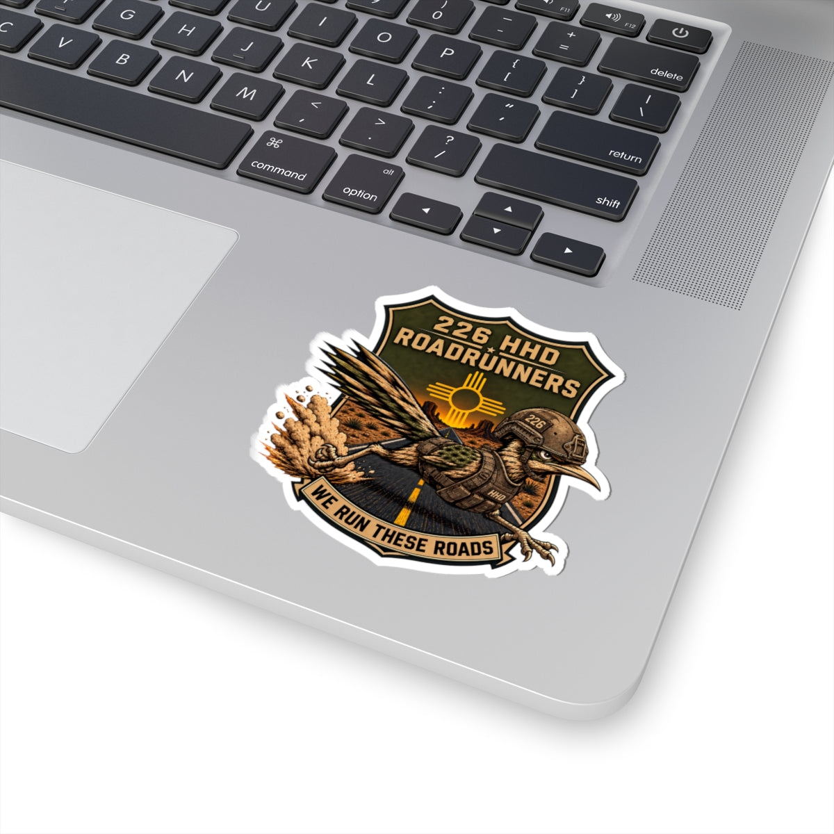 226 HHD Roadrunners Sticker — Military Unit Helmet Emblem (We Run These Roads)