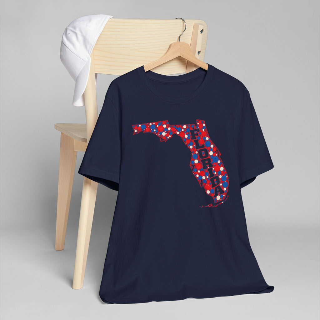 Florida State Floral Pattern T-Shirt | Colorful Florida Outline Graphic Tee