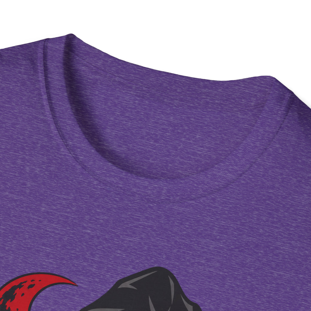 Purple T-shirt fabric close-up on sleeve seam