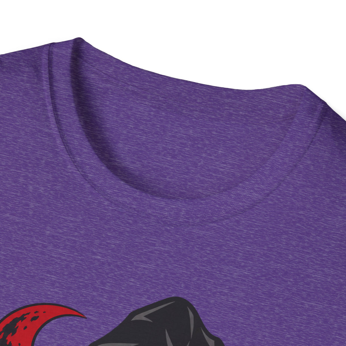 Purple T-shirt fabric close-up on sleeve seam