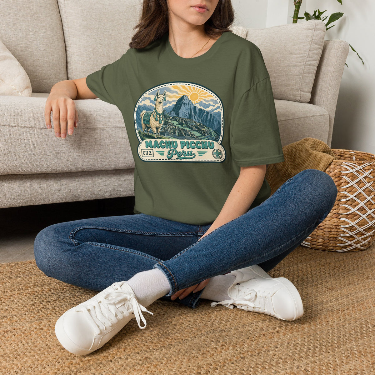 Machu Picchu Llama T-Shirt | Vintage Mountain Travel Tee