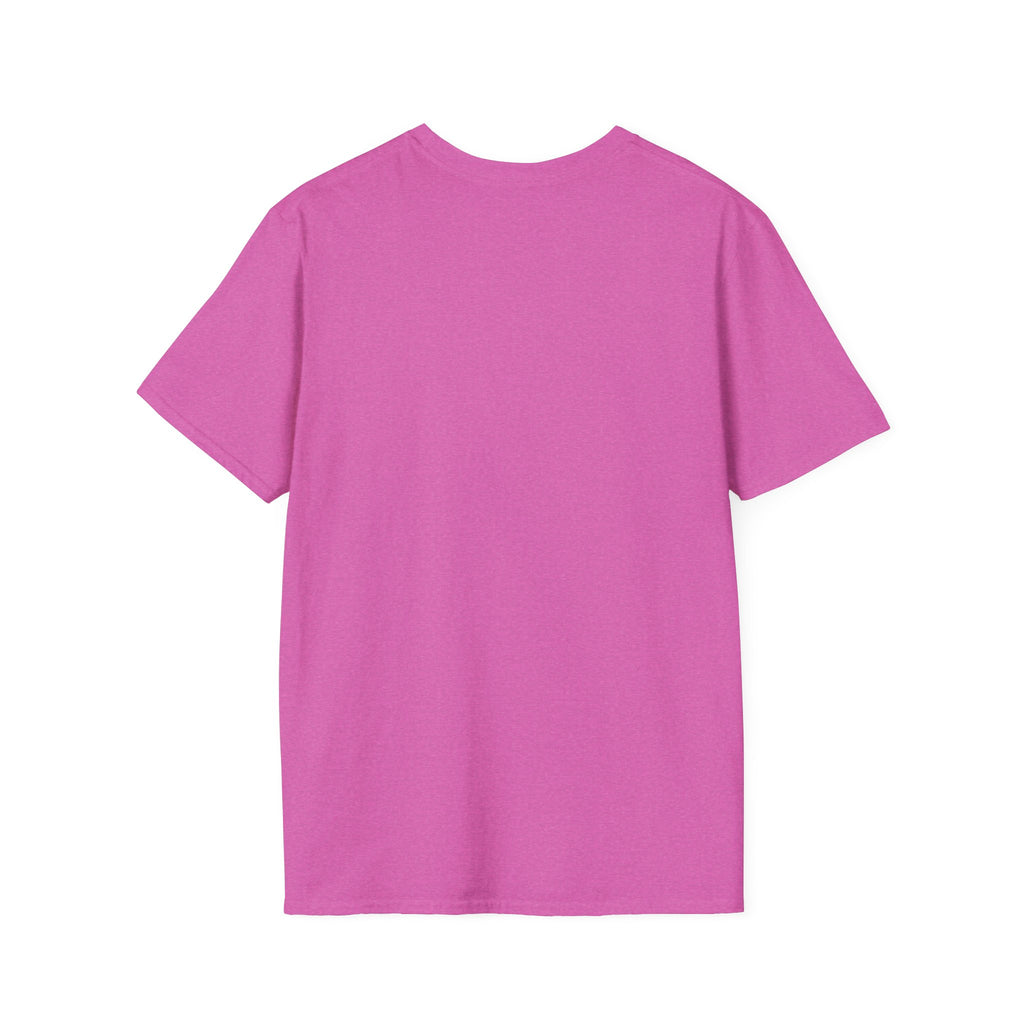 Twisted olive tree T-shirt, magenta/pink, plain front with crew neckline