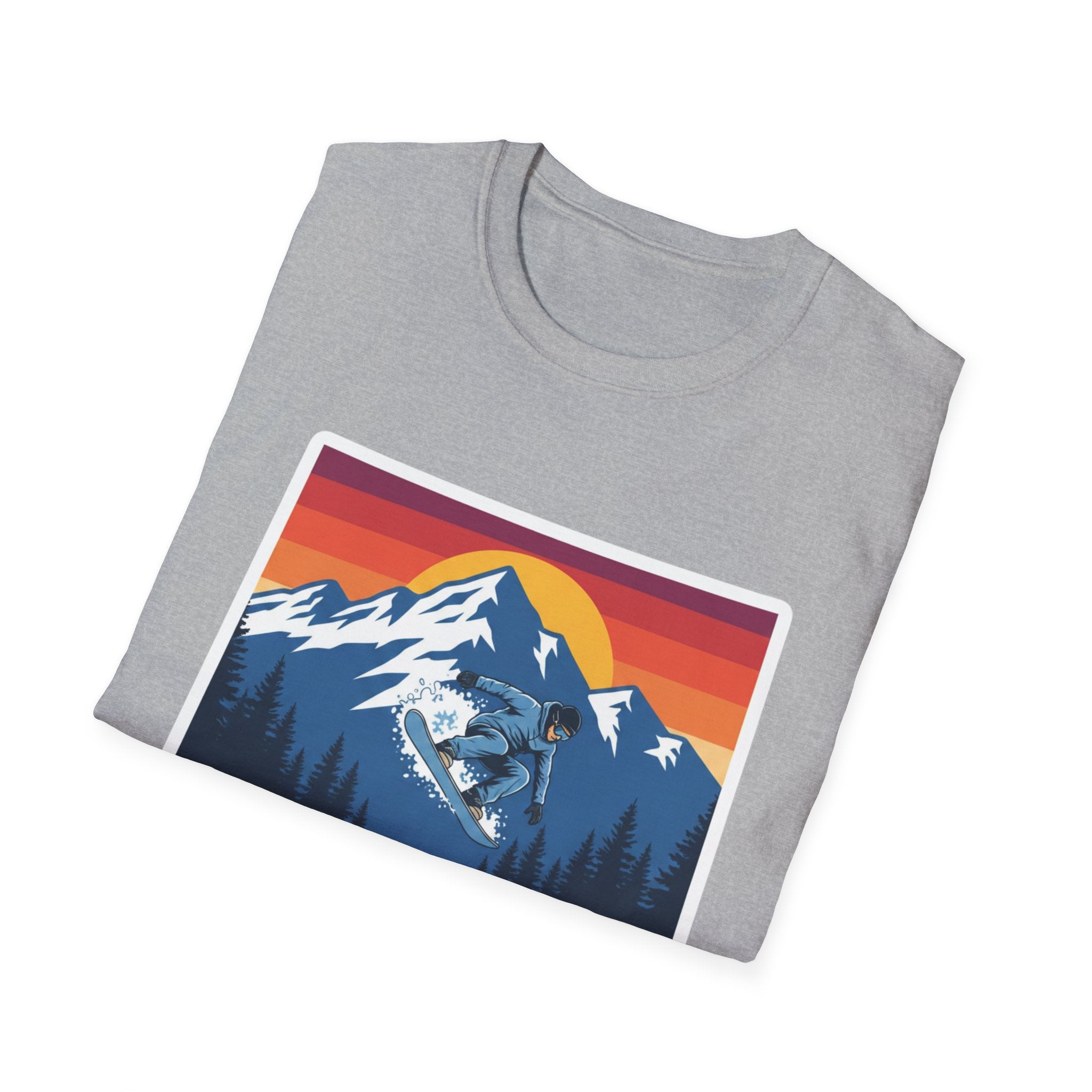 Sport Grey T-shirt with Colorado mountain sunset graphic
