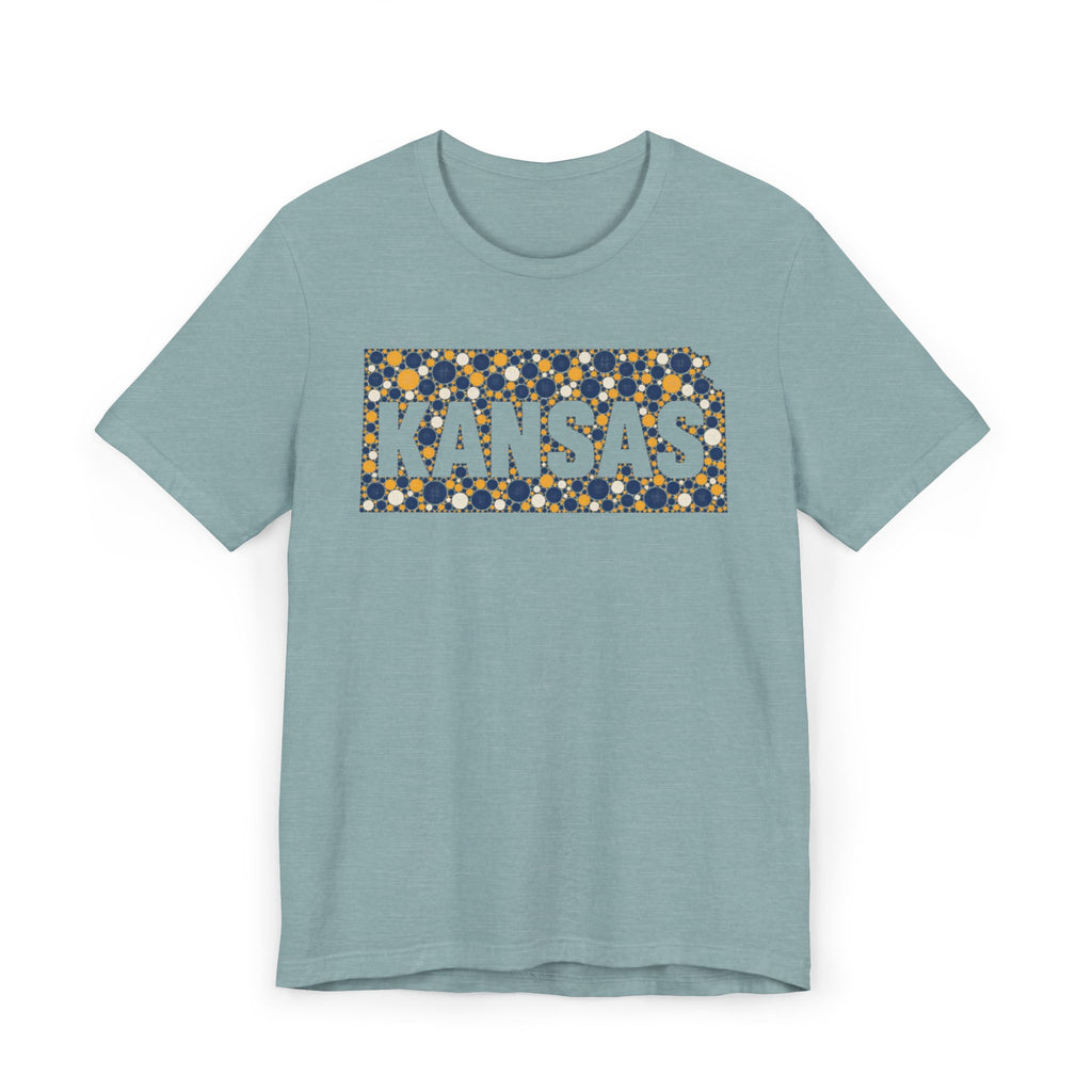 Kansas State Floral Pattern T-Shirt | Kansas Map Outline Graphic Tee