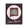 New Mexico sticker decal featuring circular desert mesa with sunrise and “New Mexico” lettering