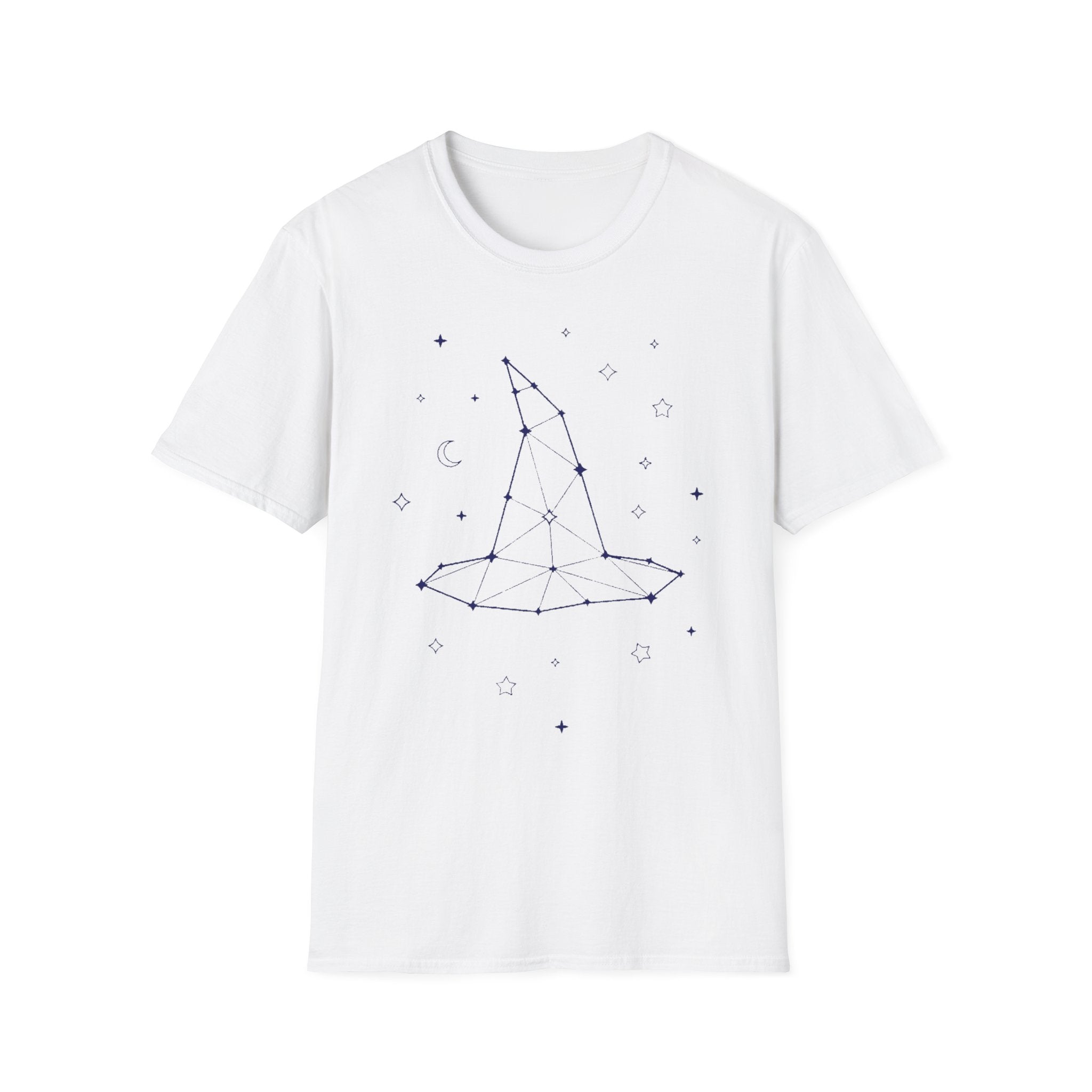 White crewneck T-shirt in solid color with short sleeves, studio flat lay