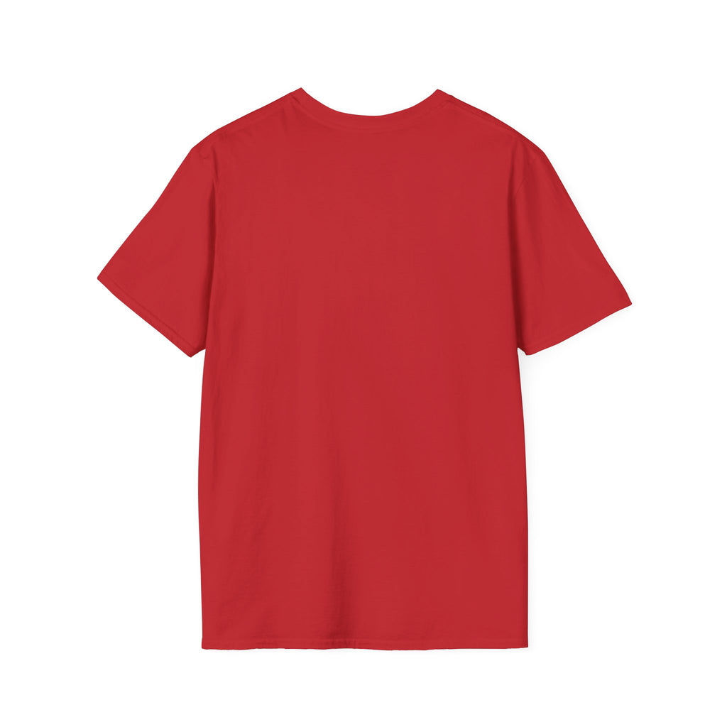 Unisex softstyle T-shirt, red, plain short-sleeve crew neck