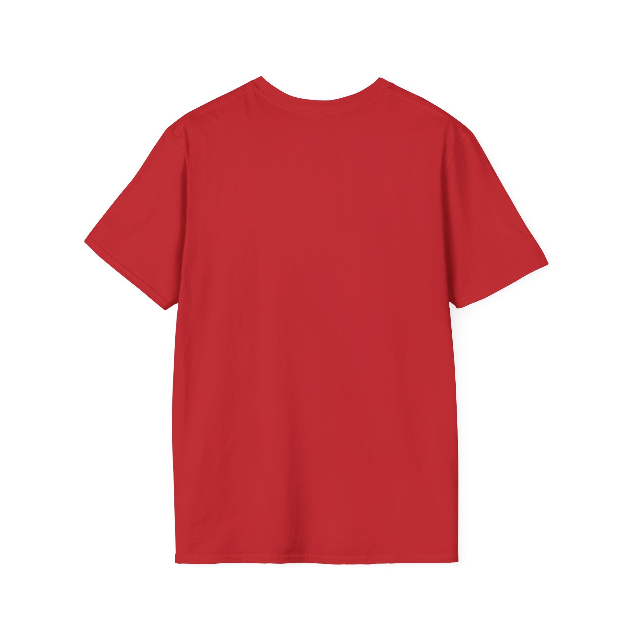 Unisex softstyle T-shirt, red, plain short-sleeve crew neck
