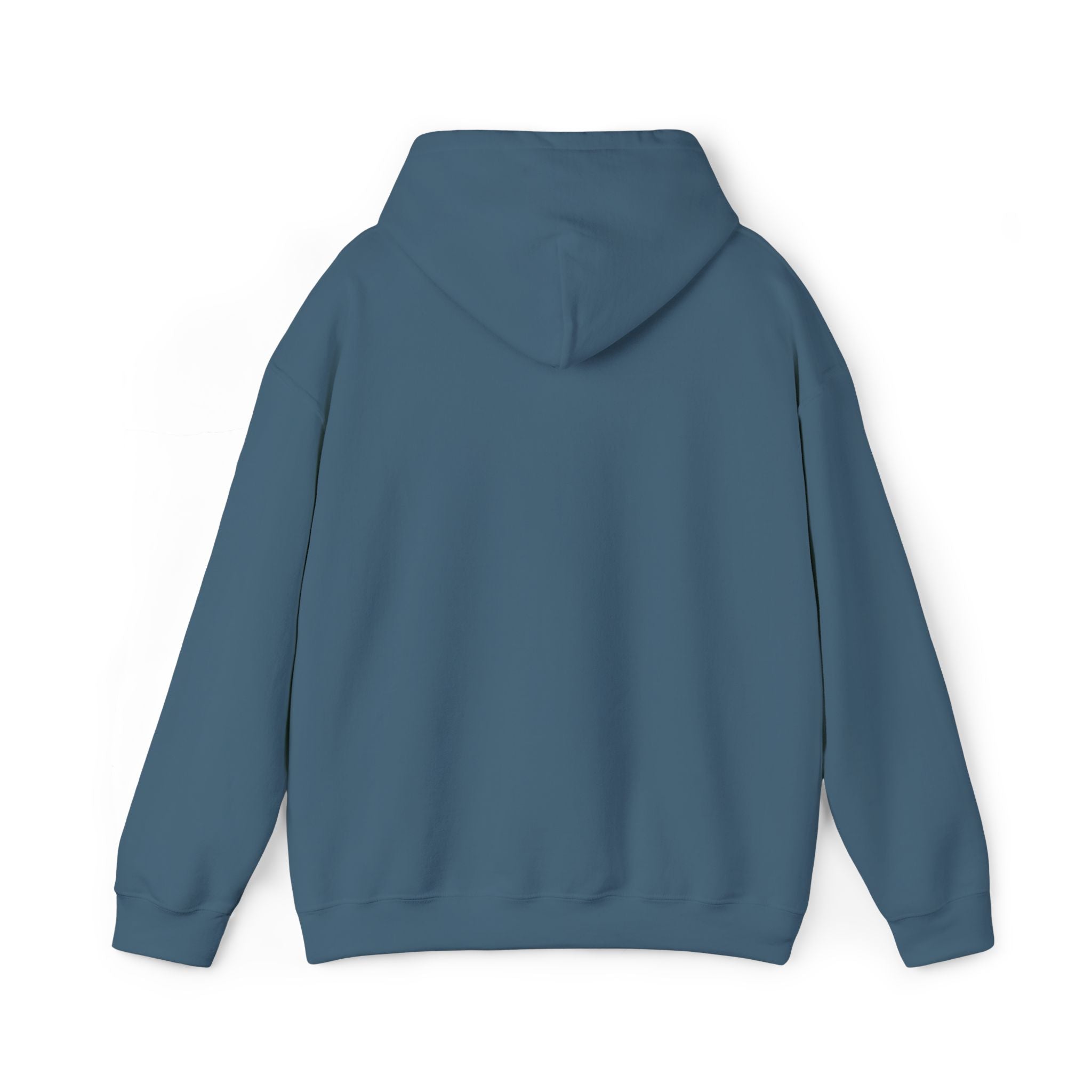 Teal unisex owl hoodie, plain back view with hood and kangaroo pocket