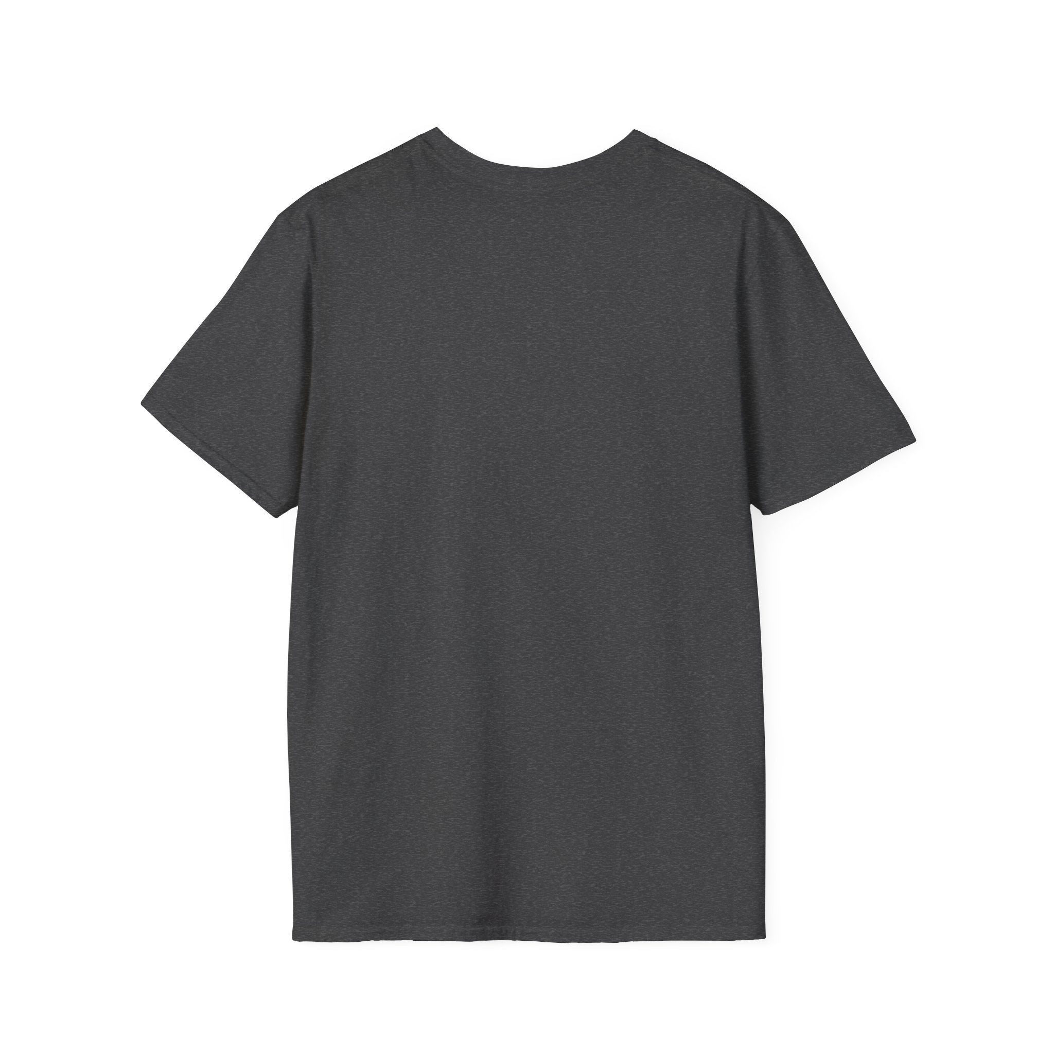 Charcoal crew-neck T-shirt, back view