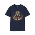 Eagle graphic T-shirt, navy with multicolor patriotic We the People graphic