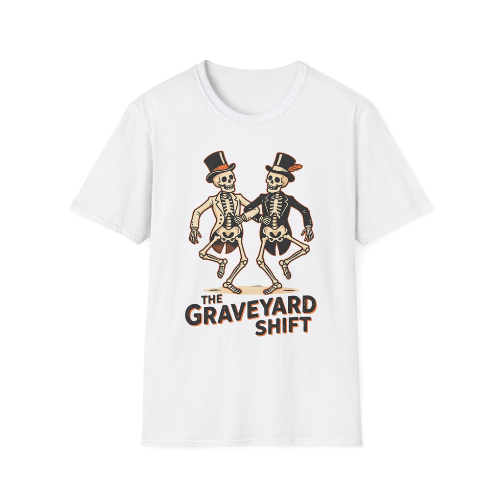 Dancing Skeletons The Graveyard Shift T-Shirt - Vintage Halloween Tee
