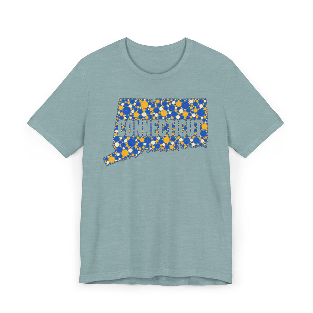 Connecticut State Floral Pattern T-Shirt | Connecticut Map Outline Graphic Tee