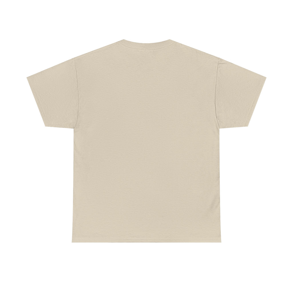 Beige crewneck T-shirt with short sleeves, plain back