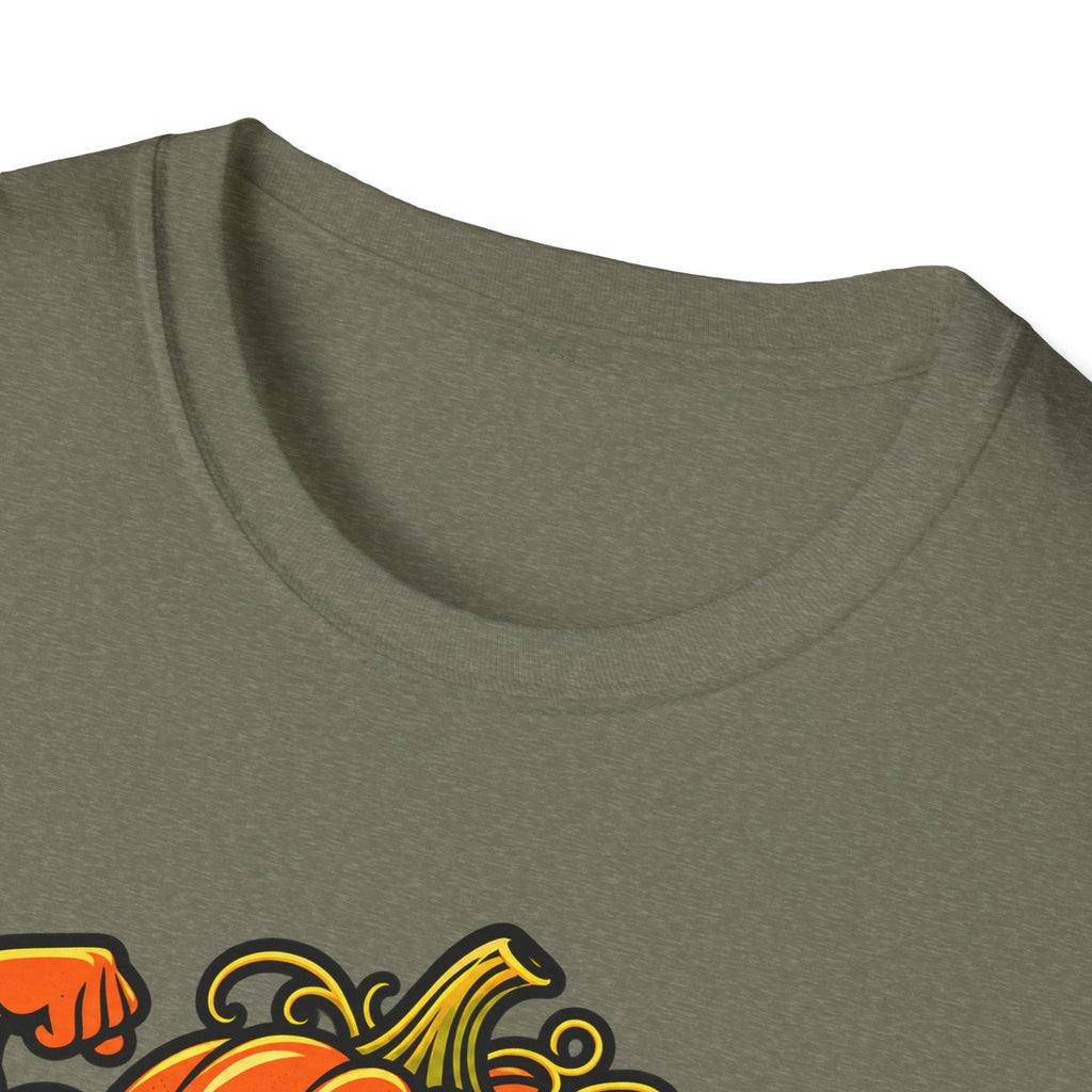 Military green T-shirt crew neck and collar seam