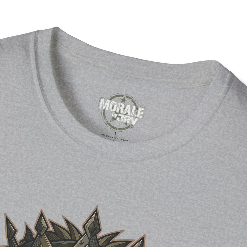 Regal Lion T-Shirt in sport grey, crewneck with “MORALE by TRJ” logo