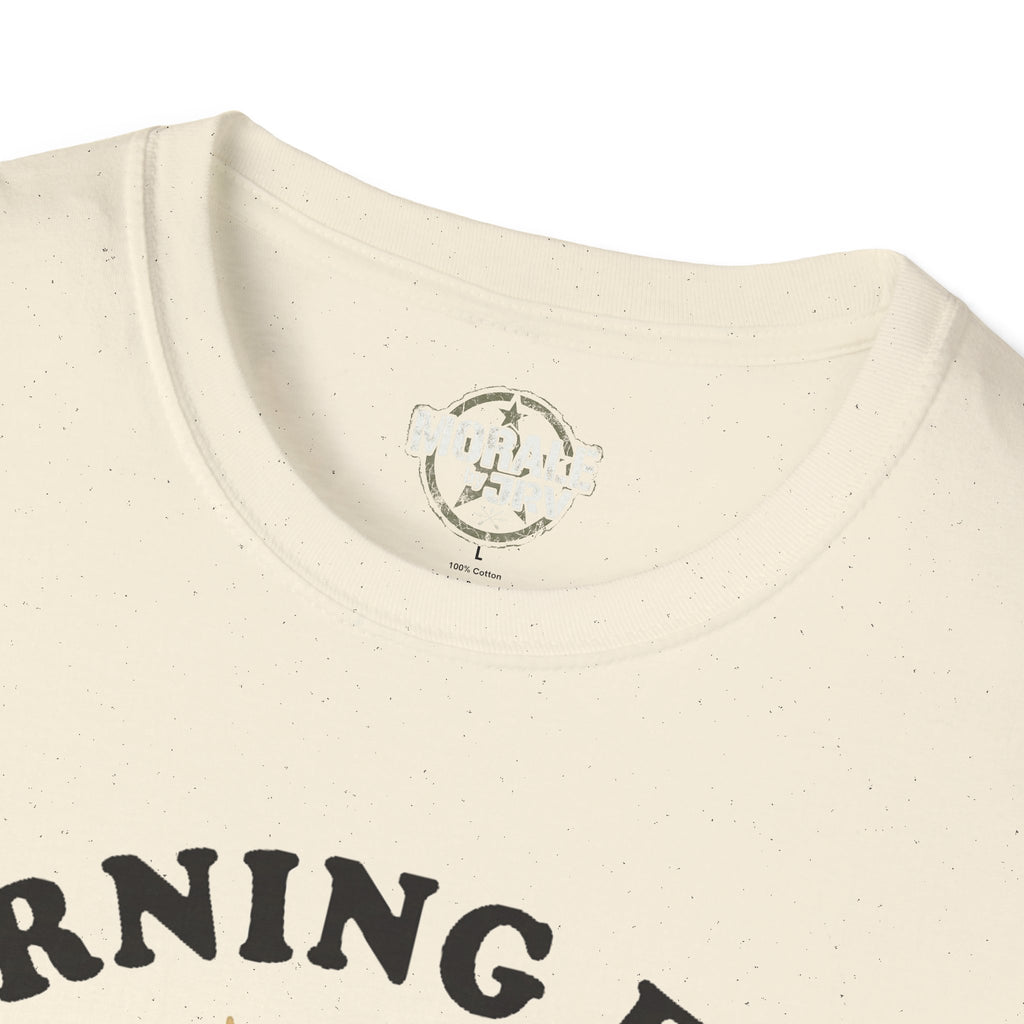Natural T-shirt neck logo with small chest print detail