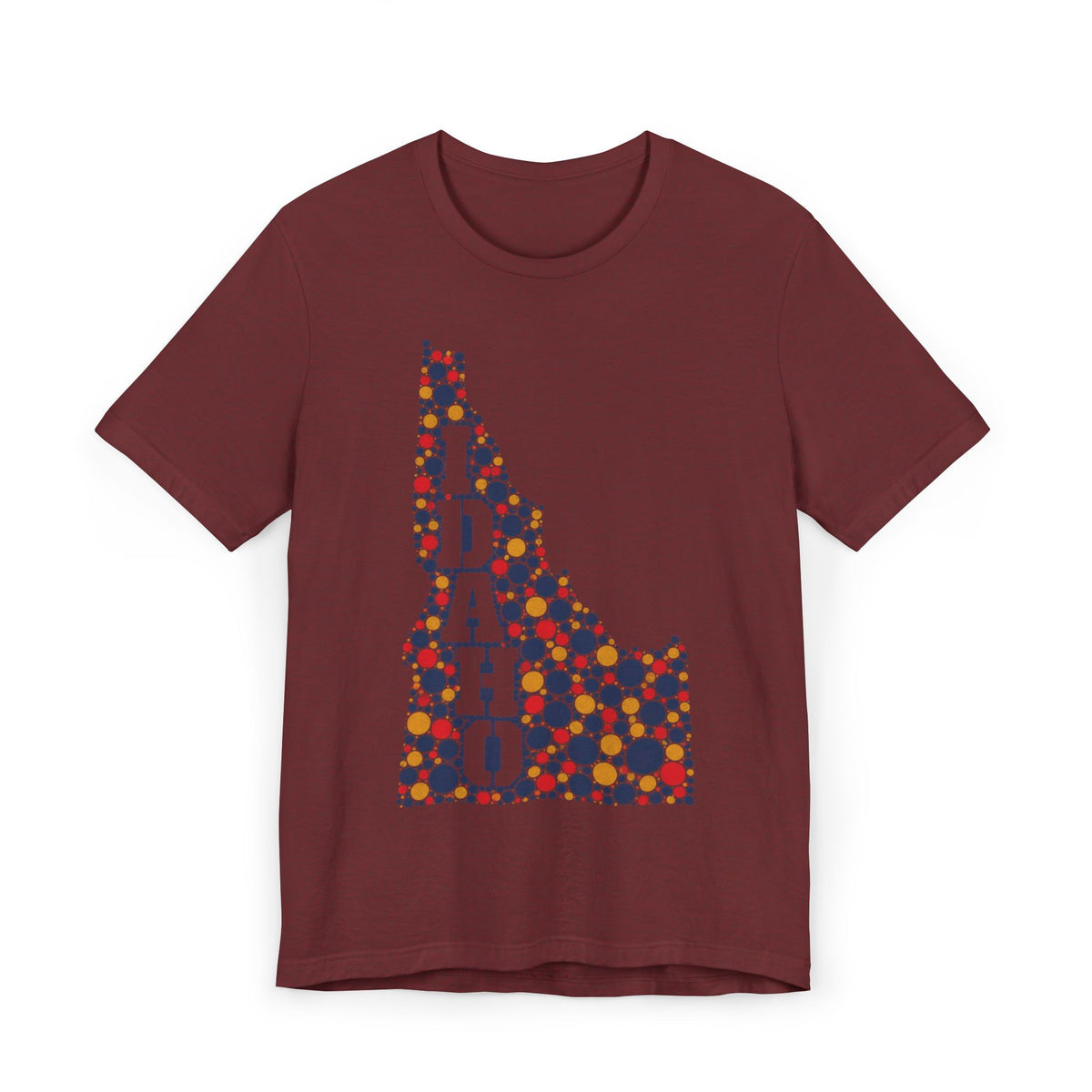 Idaho Polka Dot State Outline T-Shirt | Colorful Idaho Map Graphic Tee