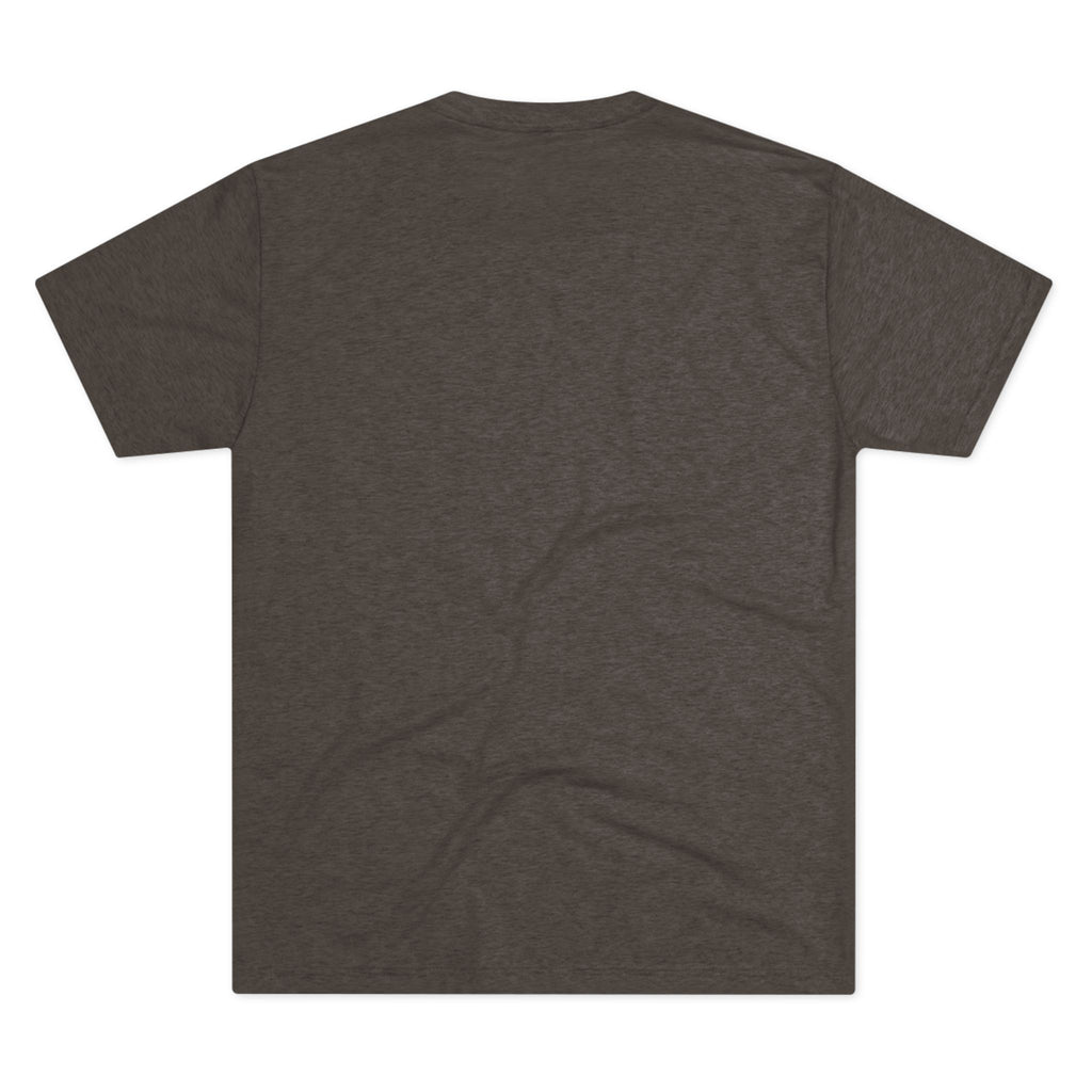 Dark brown heather T-shirt back view, plain