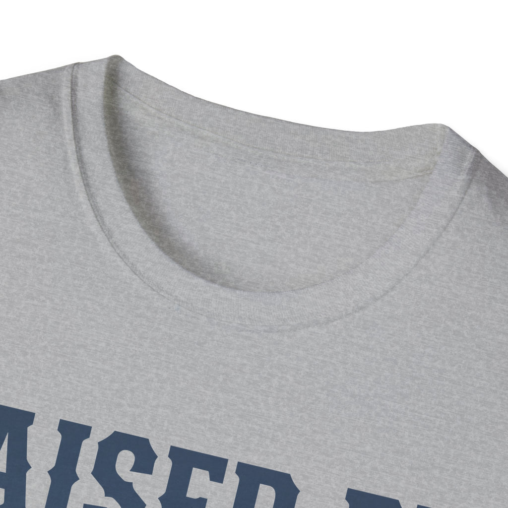 Sport grey crewneck T-shirt close-up with partial 'VETERAN' graphic.