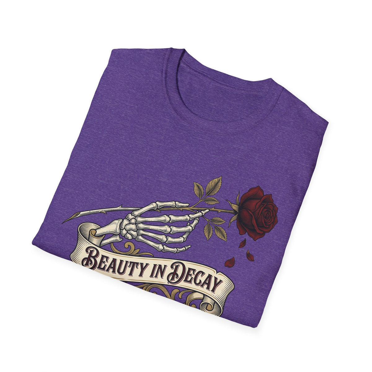 Beauty in Decay T-Shirt - Skeleton Hand & Rose Gothic Tattoo Tee