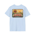 Kansas sunflower badge graphic T-shirt, light blue, crew neck short sleeves