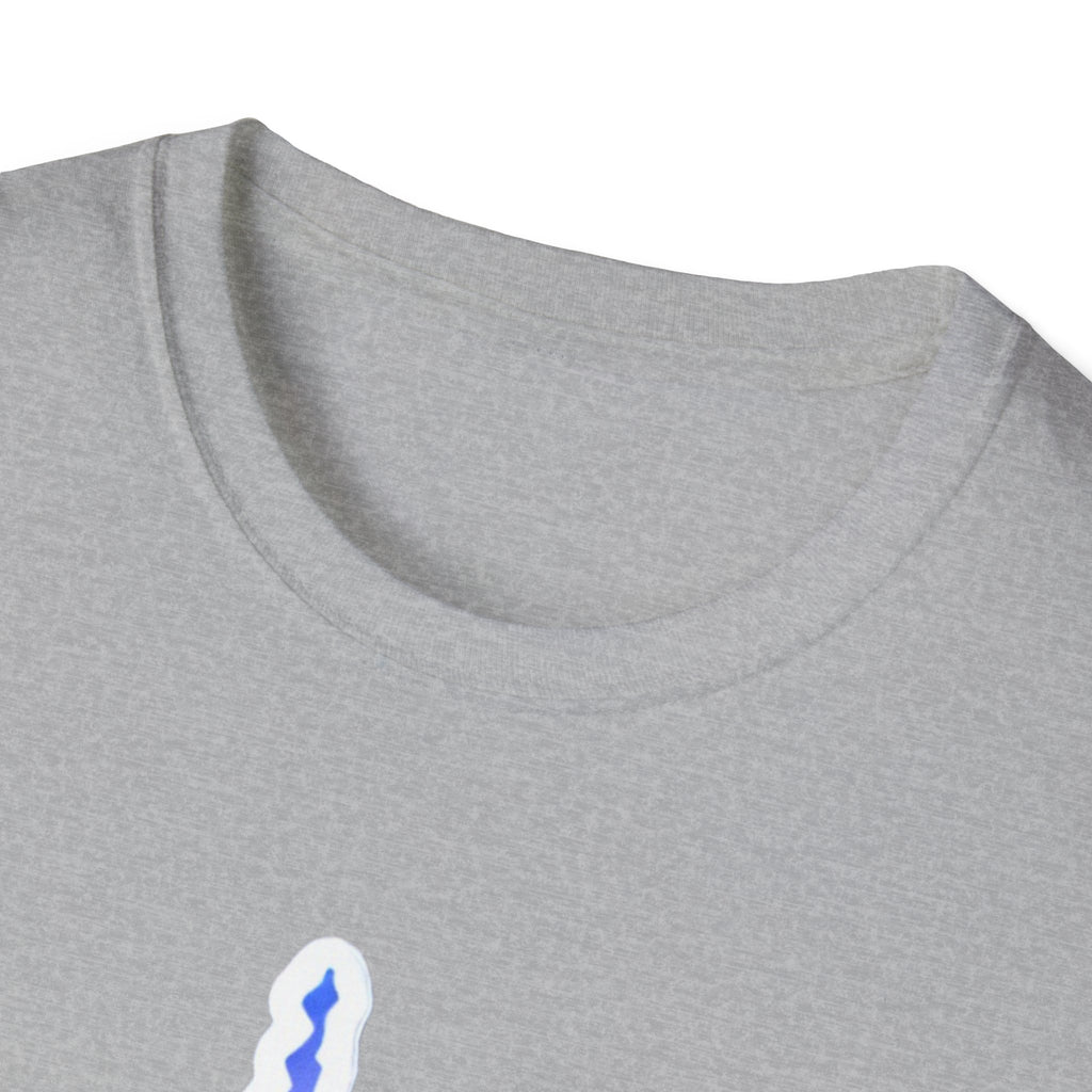 Sport Grey crew-neck T-shirt, close view of collar and neckline