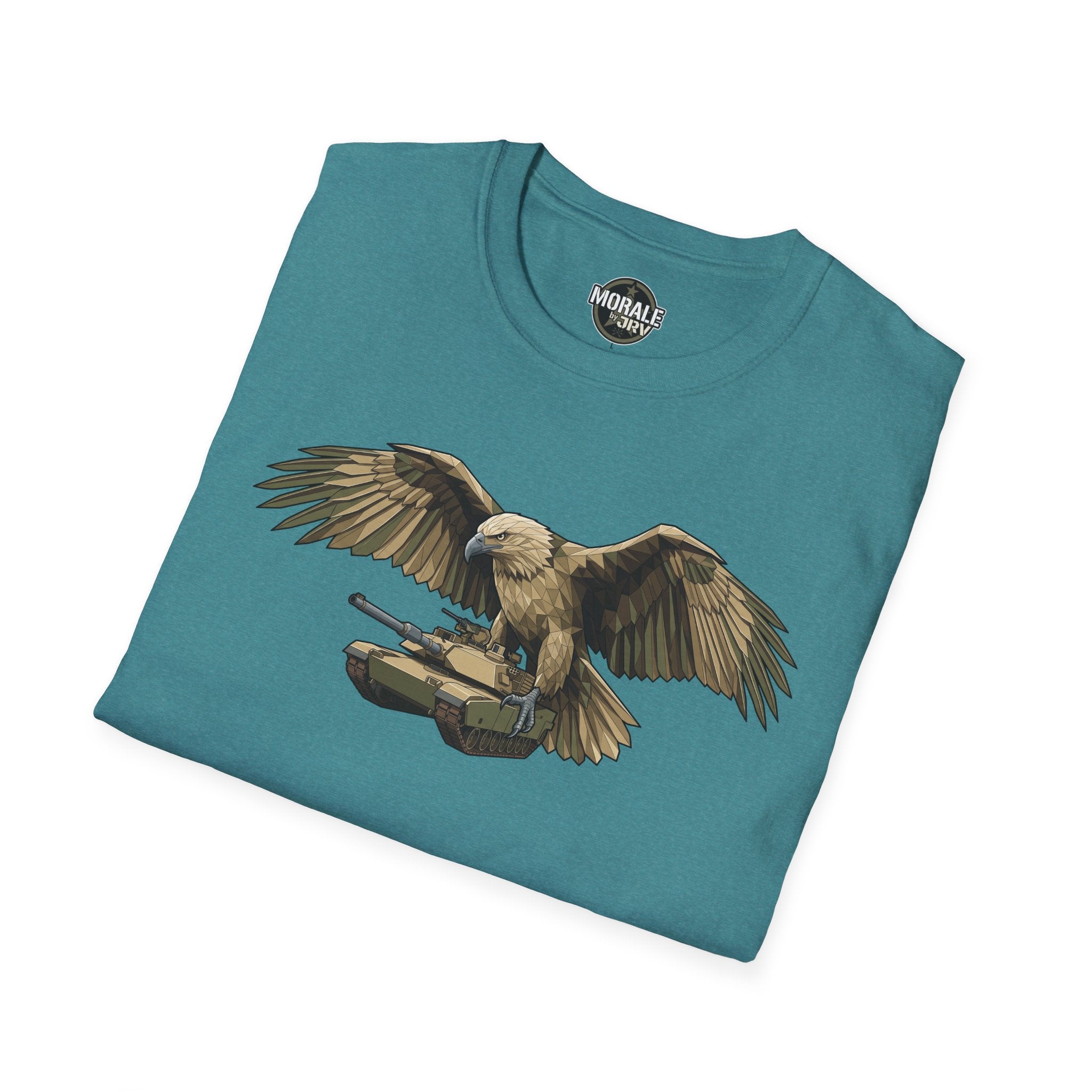 Bald Eagle T-Shirt (teal) featuring angled eagle graphic with spread wings.