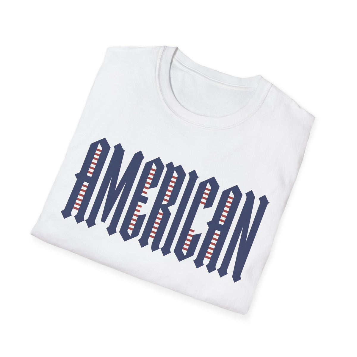 American Flag Stripe Lettering T-Shirt - Patriotic USA Pride Tee