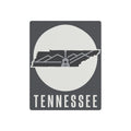 Tennessee metal wall art with guitar skyline silhouette and rustic gray finish