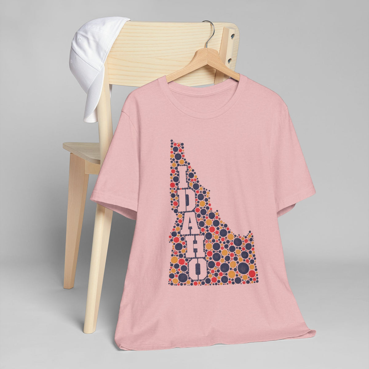 Idaho Polka Dot State Outline T-Shirt | Colorful Idaho Map Graphic Tee