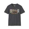 Dark heather BREACH tactical tank graphic T-shirt with burst text design