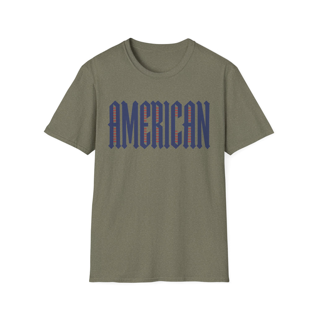 American Flag Stripe Lettering T-Shirt - Patriotic USA Pride Tee