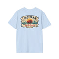 Light blue Montana bison travel T-shirt with 'MONTANA' and 'Big Sky Country' graphic