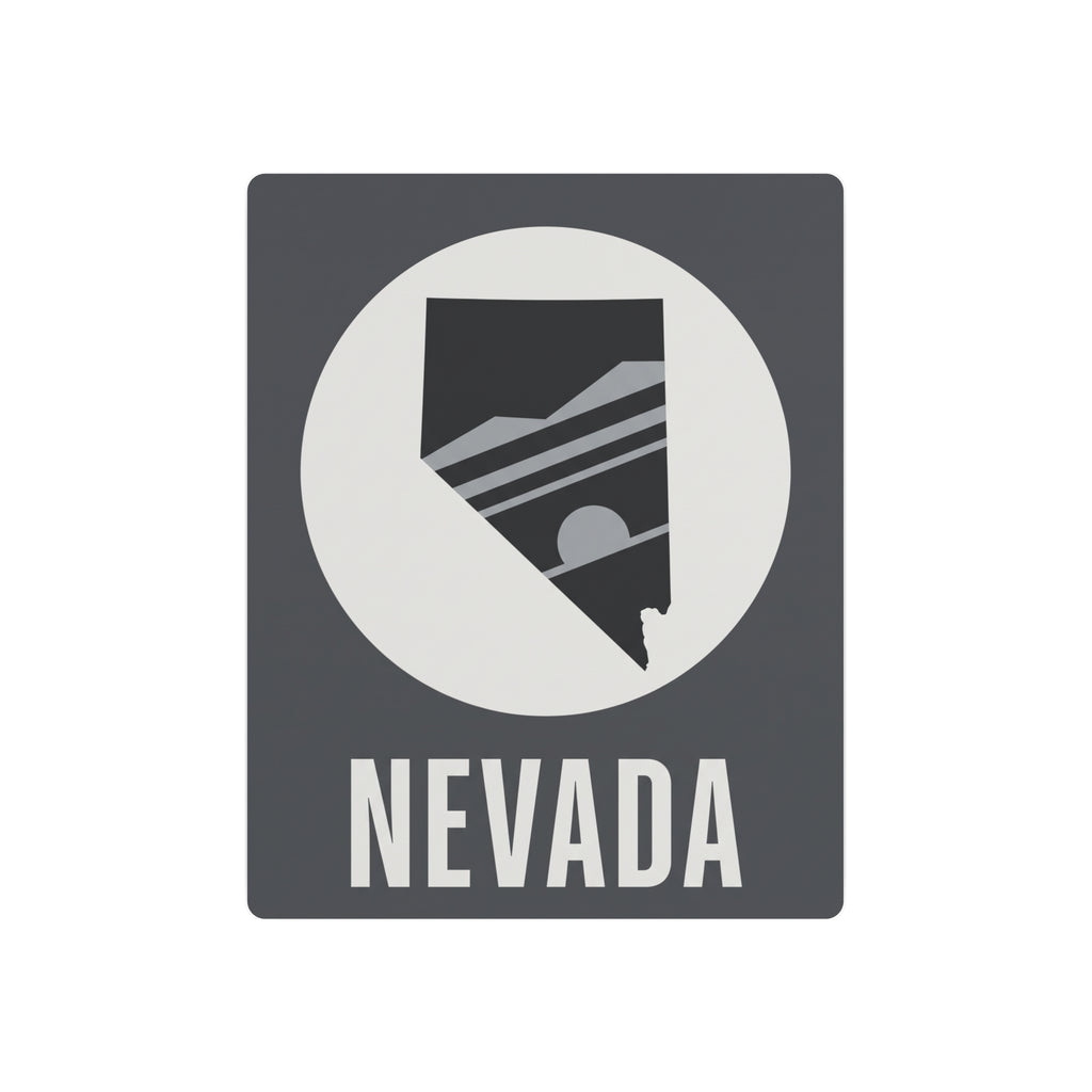 Nevada state silhouette metal art sign with circular emblem and “NEVADA” text