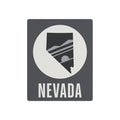 Nevada state silhouette metal art sign with circular emblem and “NEVADA” text
