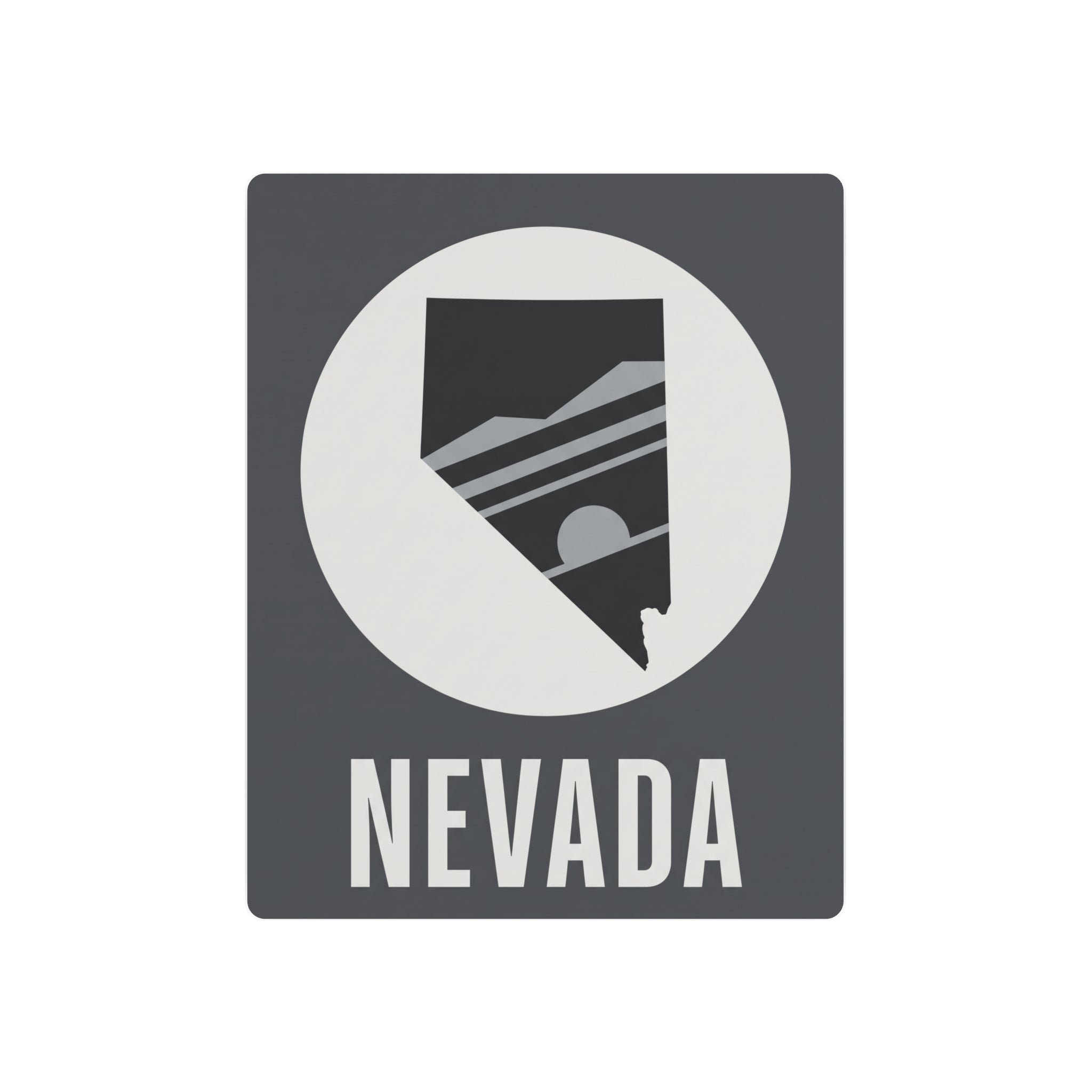 Nevada state silhouette metal art sign with circular emblem and “NEVADA” text