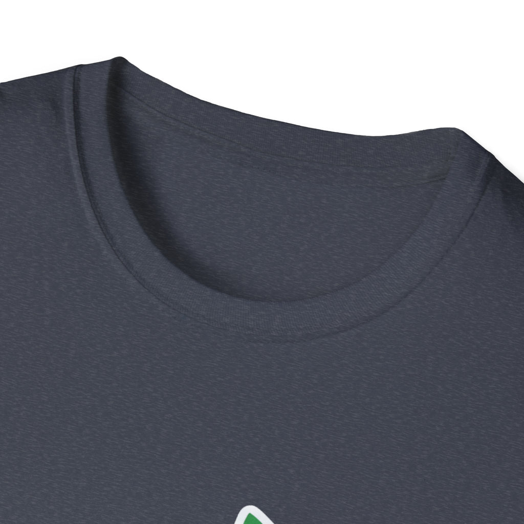 Dark slate T-shirt fabric and crew neck close-up