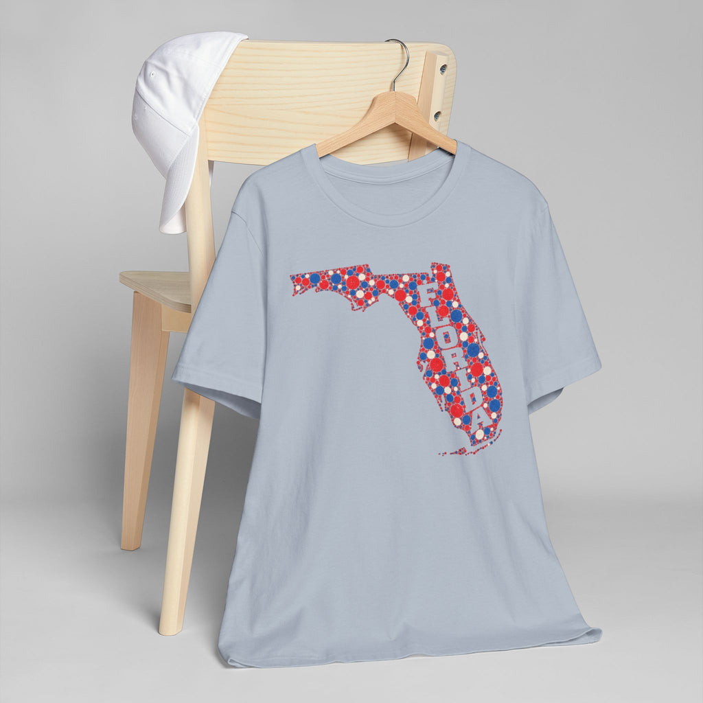 Florida State Floral Pattern T-Shirt | Colorful Florida Outline Graphic Tee