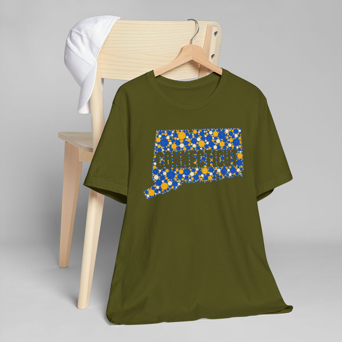 Connecticut State Floral Pattern T-Shirt | Connecticut Map Outline Graphic Tee
